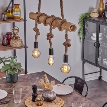 Asmara Pendelleuchte Braun, Naturfarben, 3-flammig